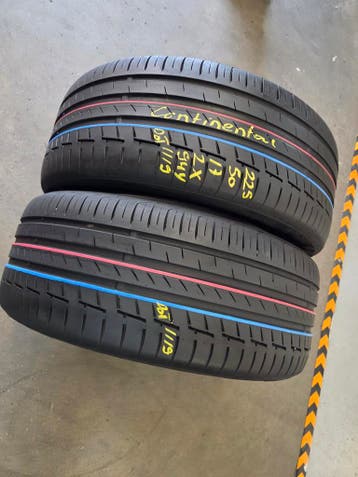 225/50/17 94Y CONTINENTAL ZOMERBANDEN 6MM PROFIEL 2X, Ophalen, Gebruikt, 17 inch, Band(en)