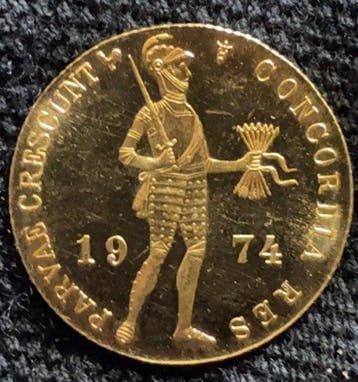 Nederland. Gouden Dukaat 1974 Medailleslag Prooflike, oplage