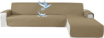 YSTELLAA Sofa Cover 3-zits - Khaki - Tweedekansje OP=OP, Ophalen of Verzenden, Zo goed als nieuw