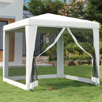 Partytent 2,5x2,5m met muggennet - 35% retourkorting, Partytent, Minder dan 4 meter, Zo goed als nieuw, 2 meter of meer