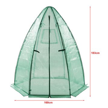 [en.casa] Tuinkas Hunze foliekas 183xØ160 cm groen, Verzenden, Nieuw