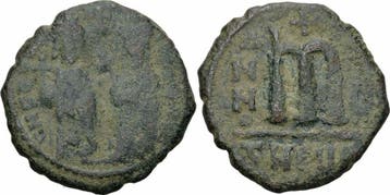 Byzanz Phocas Follis Antiochia Theoupolis 606/607 Leontia..., Verzenden