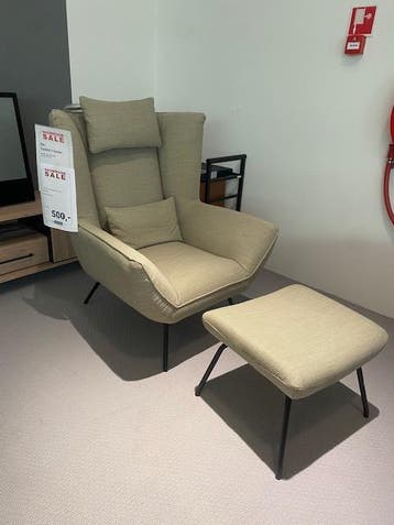 Evy fauteuil + hocker, Ophalen, Nieuw, Stof