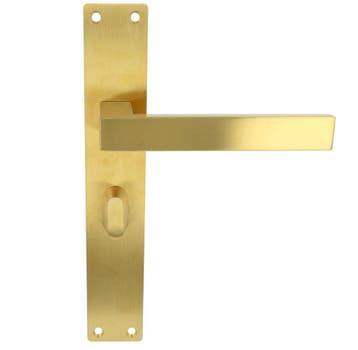 Deurklink Rechthoek op schild WC63/8 PVD mat goud, Verzenden, Nieuw