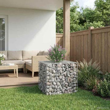 vidaXL Gabion Verhoogd Bed 60 x 60 x 55 cm Gegalvaniseerd, Verzenden, Nieuw, IJzer