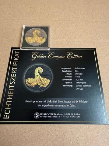 Verenigd Koninkrijk. 2 Pounds 2026 Golden Enigma -Loch Ness, Postzegels en Munten