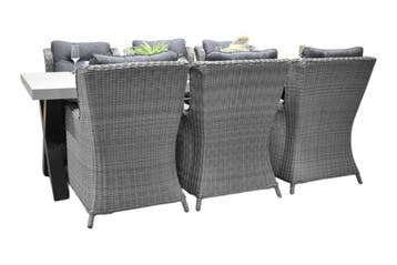 Norwich-Delano Tuinset 6 Personen - Polystone, Gepoedercoat, Tuin en Terras, Verzenden, Nieuw