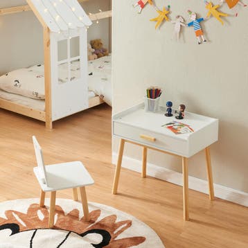 Kindertafel met kinderstoel Skjervøy naturel en wit [en.casa, Verzenden, Nieuw