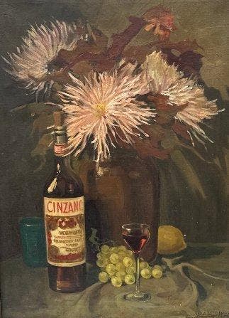 W.A. Klopman (XX) - Stilleven met Cinzano, Antiek en Kunst