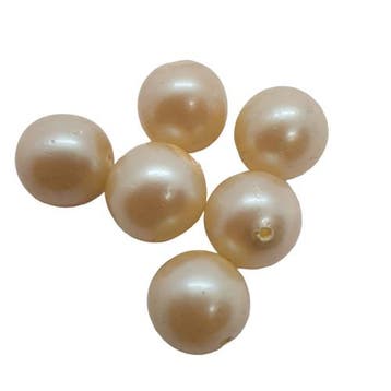 20 x vintage matte glasparel kleur: oud ivoor 12mm, Ophalen of Verzenden, Nieuw, Kraal