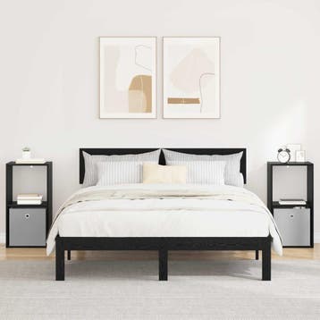 vidaXL Nachtkastje 2 st Zwart Eiken 35 x 32 x 68,5 cm, Minder dan 45 cm, Verzenden, Nieuw, 55 tot 70 cm