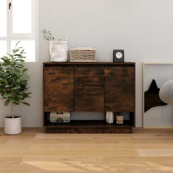 vidaXL Dressoir 97x31x75 cm bewerkt hout gerookt, Verzenden, Nieuw, 50 tot 100 cm, 25 tot 50 cm