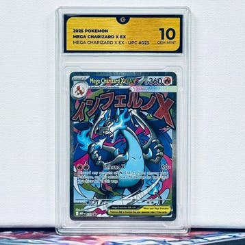 Pokémon Graded card - MEGA CHARIZARD 023 - Pokémon - GG 10, Hobby en Vrije tijd, Nieuw