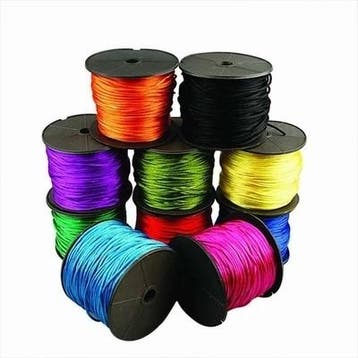 Mix 10 meter assortiment satijnkoord 2mm (afgeknipt op 1..., Ophalen of Verzenden, Nieuw, Draad