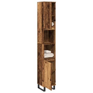 vidaXL Badkamerkast 30x30x190 cm bewerkt hout oud, Verzenden, Nieuw