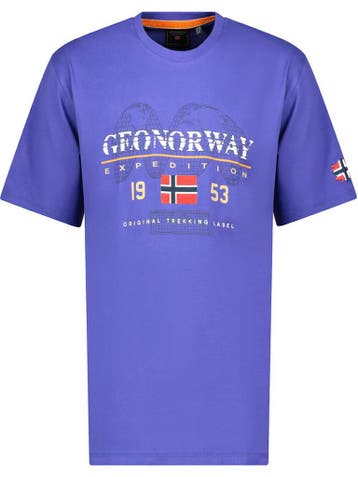 Geographical Norway T-shirt Ronde Hals Met Print Jecking, Kleding | Heren, T-shirts, Verzenden, Nieuw, Blauw