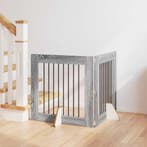 vidaXL Hondenhekje met standaards 2 pcs Grijs sonoma 80 x 80, Dieren en Toebehoren, Verzenden, Nieuw