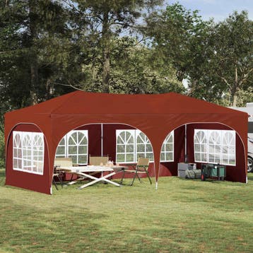 vidaXL Pop-up partytent 575 x 288 x 245 cm Terracotta Oxford, Verzenden, Nieuw, Partytent