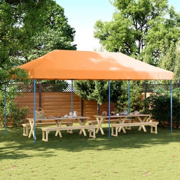 vidaXL Partytent inklapbaar pop-up 580x292x315 cm oranje, Verzenden, Nieuw, Partytent