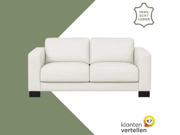 Leren bank Clear - 2,5 zits - Toledo Bianco (gebroken wit), Bohemian, Eigentijds, Modern, Retro, Vintage, Nieuw, Ophalen of Verzenden