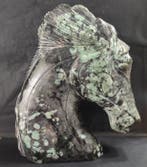 Smaragd paard - Hoogte: 28 cm - Breedte: 7 cm- 3750 g - (1)
