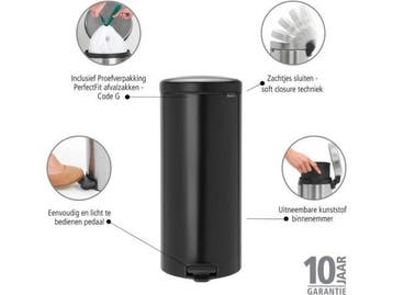 Veiling - Brabantia NewIcon Prullenbak, Huis en Inrichting, Woonaccessoires | Prullenbakken, Nieuw