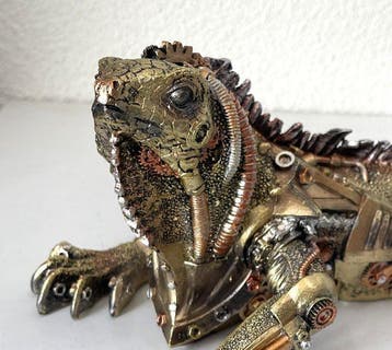 Exclusief S.Buru - sculptuur, XXL STATUE-signed-IGUANE (
