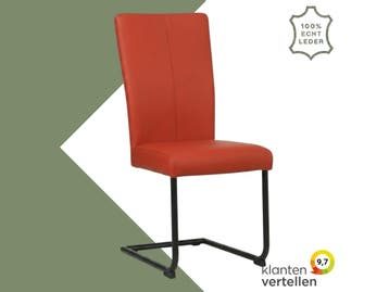 Leren eetkamerstoel Dry - Toledo Siegelstein (rood) -, Nieuw, Leer, Ophalen of Verzenden, Rood