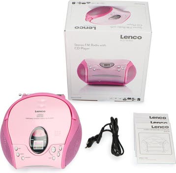 Draagbare Radio CD speler - FM Radio - Roze - Lenco - SCD-24, Audio, Tv en Foto, Verzenden, Zo goed als nieuw