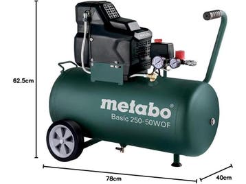 2dekans | Metabo Compressor Basic 250-50 W - Compact en, Doe-het-zelf en Verbouw, Compressors, Ophalen of Verzenden, Zo goed als nieuw