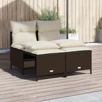 vidaXL 4-delige Loungeset met kussens poly rattan bruin, Verzenden, Nieuw, Rotan, Loungeset