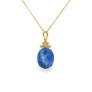 Ketting met hanger - 14 karaat Geel goud - 7.19ct. tw.