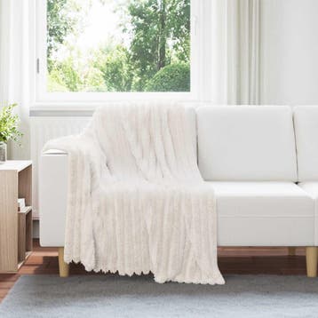 vidaXL Gooi Deken Crème 150 x 130 cm Fleece, Verzenden, Nieuw