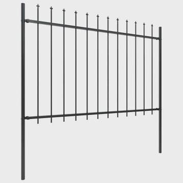 Stalen Tuinafzetting met Speerpunten - 181x120cm Zwart