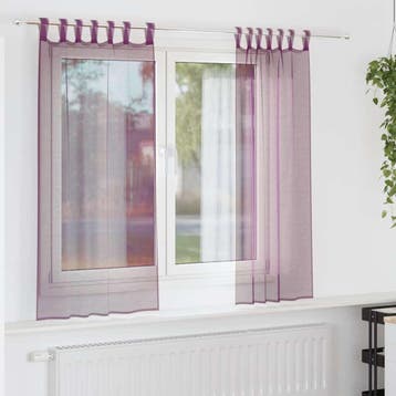 vidaXL Gordijnen met lussen 2 st paars 140x140 cm, Verzenden, Nieuw, Paars