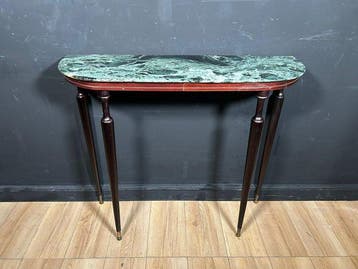 Wandtafel - Hout, Marmer, Messing - Elegante en fijne