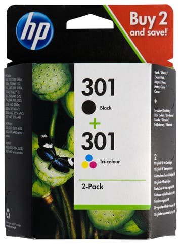 HP Cartridge HP 301 zwart/kleur - 2 stuks, Verzenden, Nieuw