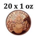 Verenigde Staten. 20 x 1 oz Let it Snow Snowman 999 Fine