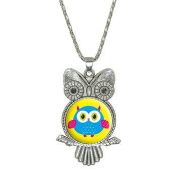 Fako Bijoux - Ketting - Cabochon - Uiltje - Geel, Verzenden, Nieuw
