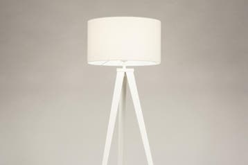 Rietveld Vloerlampen - Wit, Zand - Stof, Metaal, Verzenden, Nieuw