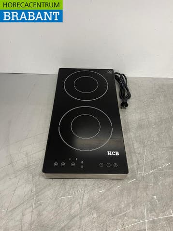HCB RVS Inductie fornuis kookplaat 2 pitten 3,5 kW 230V, Ophalen of Verzenden, Gebruikt