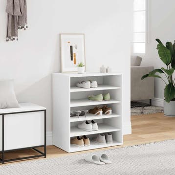 vidaXL Schoenenkast 60x35x70 cm bewerkt hout wit, Huis en Inrichting, Verzenden, Nieuw