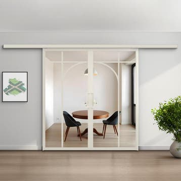 Dubbele stalen schuifdeur koofsysteem Wit 5 Vlaks rond Helde, Nieuw, Metaal, 75 tot 150 cm, 150 tot 225 cm