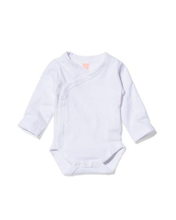 HEMA Overslag romper organic katoen stretch - 2 stuks wit, Verzenden, Nieuw