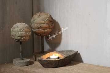 Houten decoratie ornament Artisjok 25 cm, Huis en Inrichting, Woonaccessoires | Overige, Ophalen of Verzenden, Nieuw