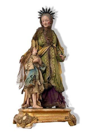 Autore Napoletano ( Napoli Italy) - sculptuur, SantAnna e