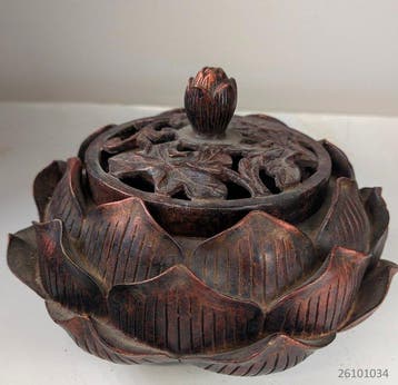 Wierookbrander - Brons - model Lotusbloem, Antiek en Kunst