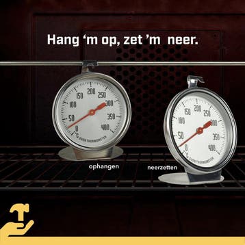 Tool Meister OT4 Oventhermometer - Keukenthermometer -, Ophalen of Verzenden, Zo goed als nieuw
