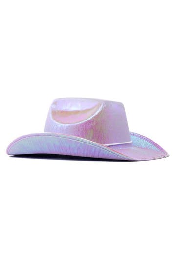 KIMU® Cowboyhoed Iridescent Paars Paarse Regenboog Cowboy We, Kleding | Dames, Carnavalskleding en Feestkleding, Ophalen of Verzenden