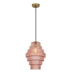 Retro hanglamp roze, Paris, Huis en Inrichting, Lampen | Hanglampen, Nieuw, Ophalen of Verzenden, Glas, 75 cm of meer